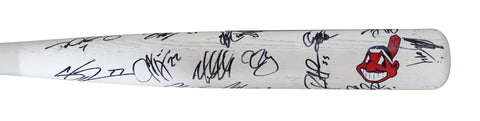 Cleveland Indians 2014-16 Team Signed Autographed Youth White Baseball Bat Authenticated Ink COA - Jose Ramirez