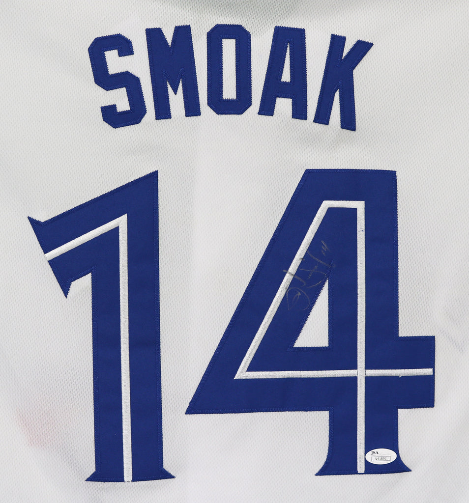 Justin Smoak Toronto Blue Jays Signed Autographed White #14 Jersey JSA –