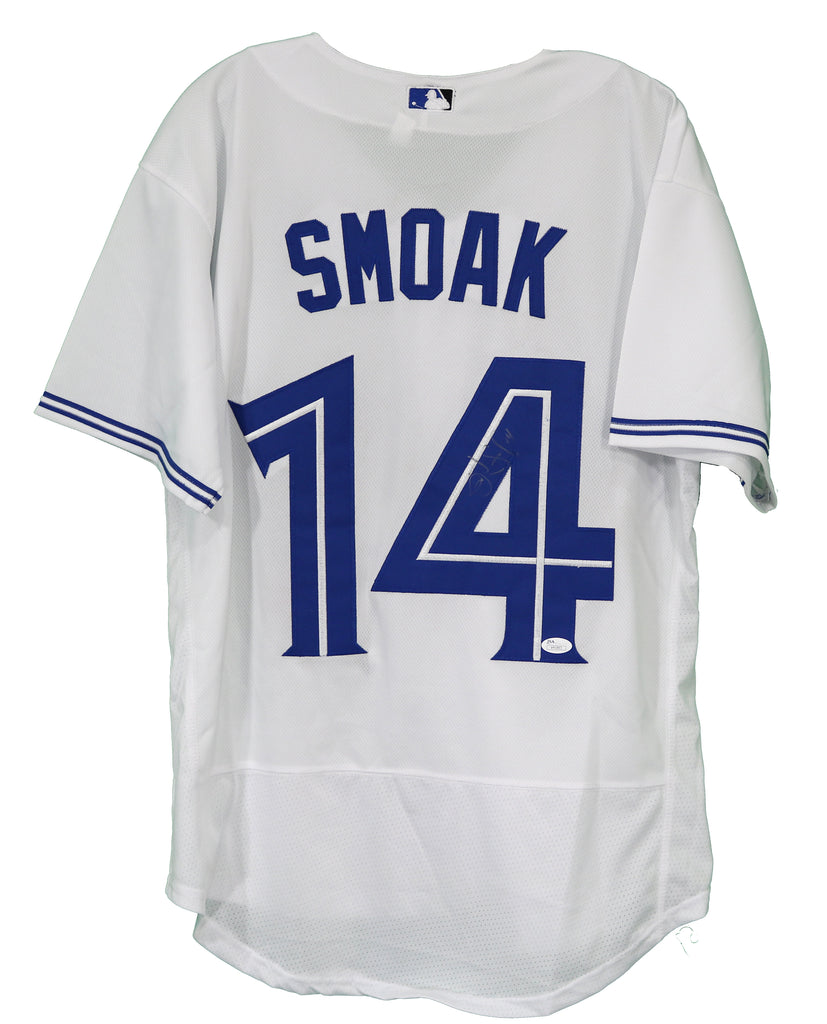Justin Smoak Toronto Blue Jays Signed Autographed White #14 Jersey JSA –
