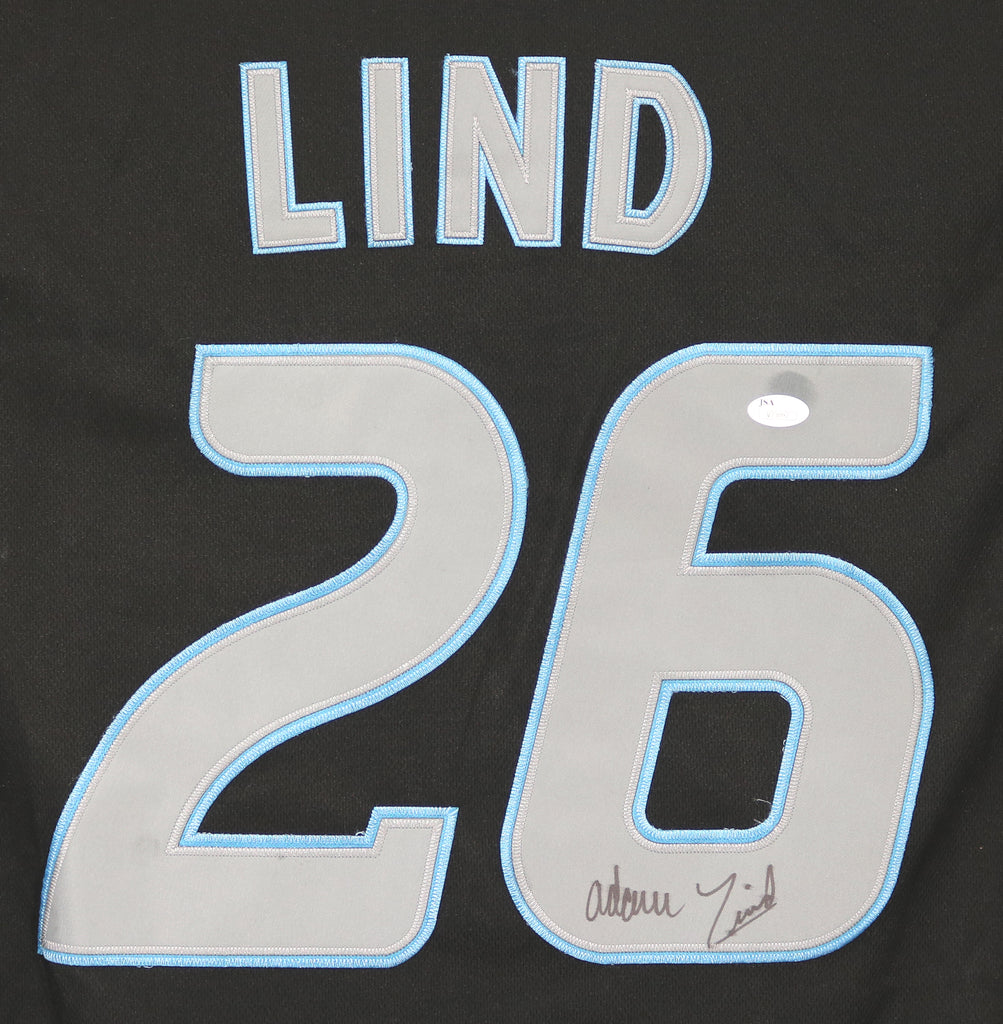 Adam Lind Toronto Blue Jays Signed Autographed Black Jersey JSA COA –
