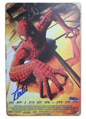 Stan Lee Signed Autographed 11-3/4" x 7-7/8" Spider-Man Metal Tin Sign Heritage Authentication COA