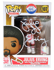 Julius Dr. J Erving New York Nets Signed Autographed NBA FUNKO POP #107 Vinyl Figure Heritage Authentication COA