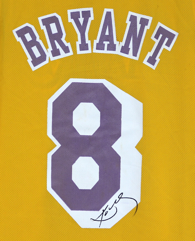 Autographed/Signed KOBE BRYANT #8 Los Angeles LA Yellow Jersey PSA