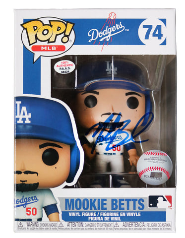 Mookie Betts Los Angeles Dodgers Signed Autographed MLB FUNKO POP #74 Vinyl Figure Blue Auto PAAS COA