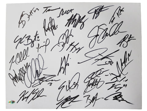 Chicago Cubs 2015 Team Signed Autographed 11" x 14" Canvas Artboard Authenticated Ink COA Bryant Rizzo