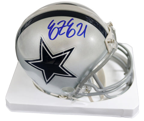 Ezekiel Elliott Dallas Cowboys Signed Autographed Mini Helmet Global COA - TORN STICKER