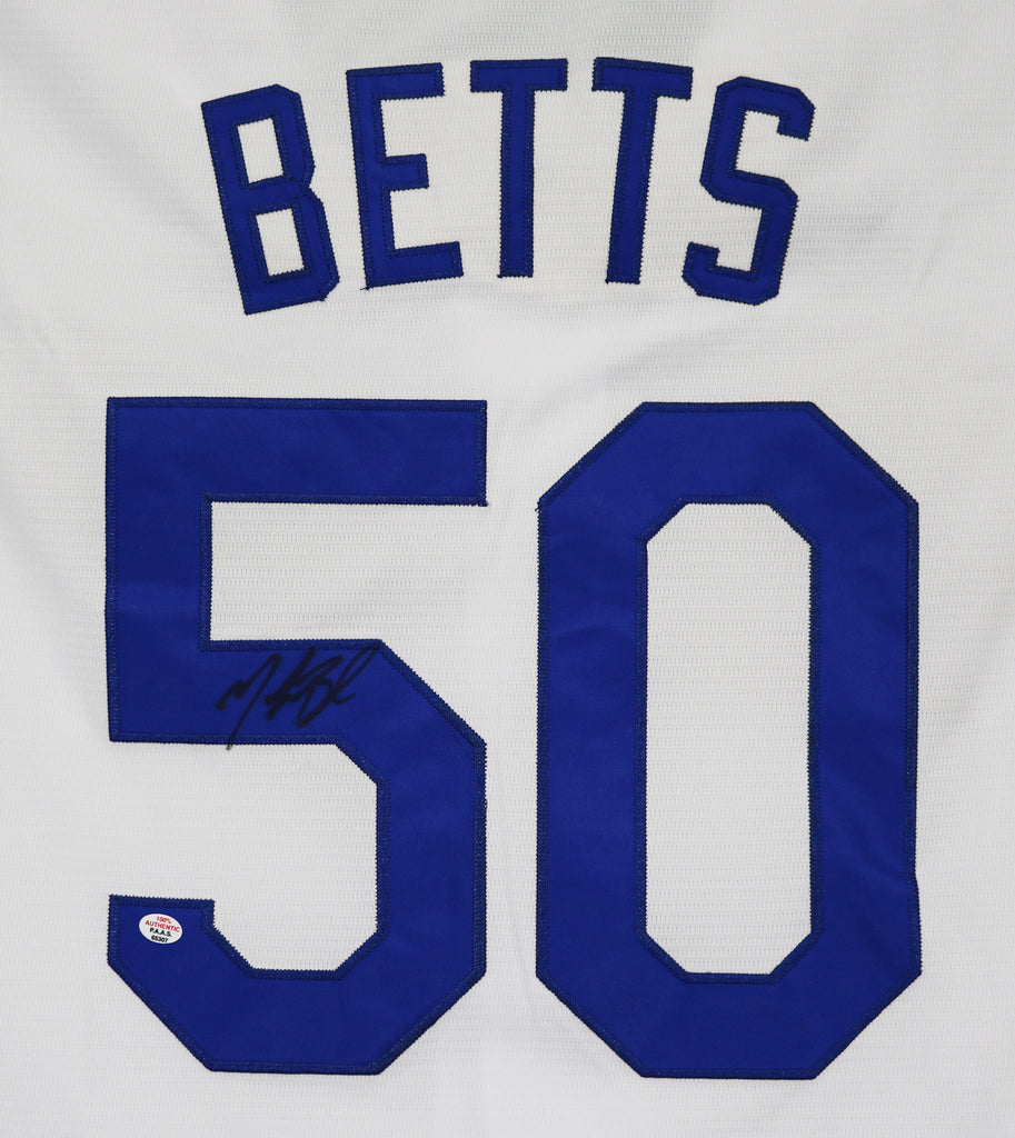 Mookie Betts Los Angeles Dodgers Autographed Game-Used White