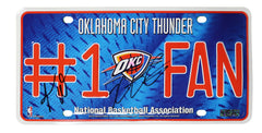 Kevin Durant and Russell Westbrook Signed Autographed Oklahoma City Thunder #1 FAN License Plate Heritage Authentication COA