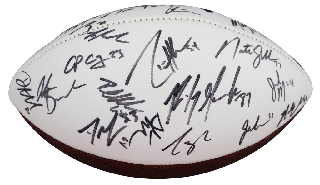 New England Patriots 2015 Team Autographed Logo Football Tom Brady –