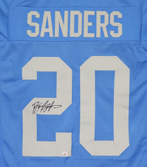 Barry Sanders Detroit Lions Signed Autographed Blue Throwback #20 Custom Jersey PAAS COA