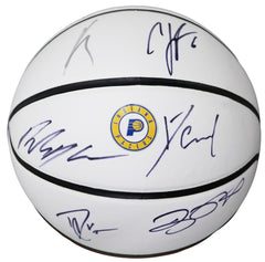 Indiana Pacers 2018-19 Team Autographed Signed White Panel Basketball - Sabonis Bogdanovic