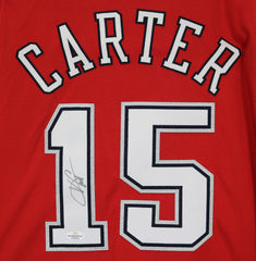 Vince Carter New Jersey Nets Signed Autographed Red #15 Jersey Five Star Grading COA