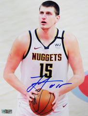 Nikola Jokic Denver Nuggets Signed Autographed 8-1/2" x 11" Foul Shot Photo Heritage Authentication COA