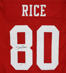 Jerry Rice San Francisco 49ers Signed Autographed Red #80 Custom Jersey PAAS COA