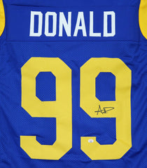 Aaron Donald Los Angeles Rams Signed Autographed Blue #99 Custom Jersey PAAS COA