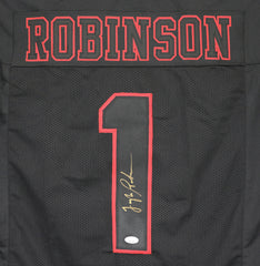 Jaylon Robinson Ole Miss Rebels Signed Autographed Black #1 Custom Jersey JSA Witnessed COA