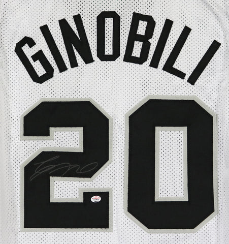 Manu Ginobili San Antonio Spurs Signed Autographed White #20 Custom Jersey PAAS COA