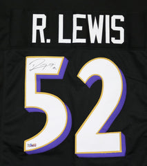 Ray Lewis Baltimore Ravens Signed Autographed Black #52 Custom Jersey Heritage Authentication COA