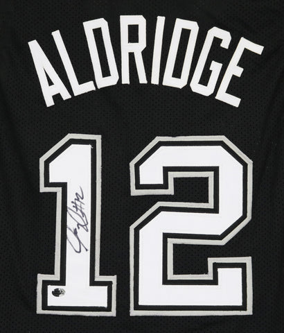 LaMarcus Aldridge San Antonio Spurs Signed Autographed Black #12 Custom Jersey PAAS COA