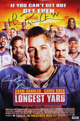 Adam Sandler and Michael Irvin Signed Autographed 17" x 11" Longest Yard Movie Poster Photo Heritage Authentication COA