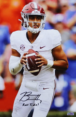 Bryce Young Alabama Crimson Tide Signed Autographed 17" x 11" Passing Photo Heritage Authentication COA