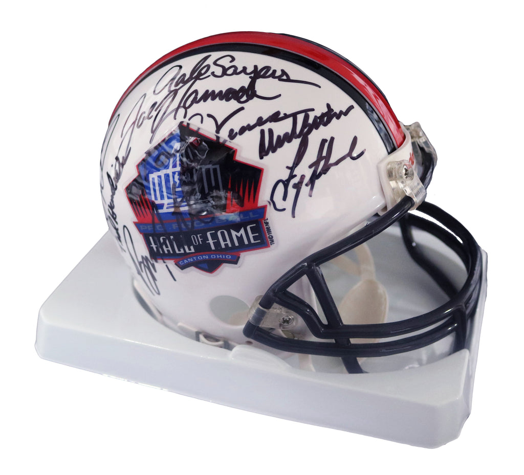 Pro Football Hall of Fame Autographed Mini Helmet 16 Signatures -Brown –