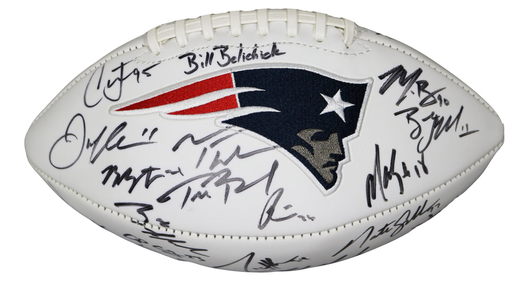 New England Patriots 2015 Team Autographed Logo Football Tom Brady