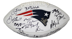 New England Patriots 2015 Team Signed Autographed White Panel Logo Football PAAS Letter COA Belichick Brady Gronkowski