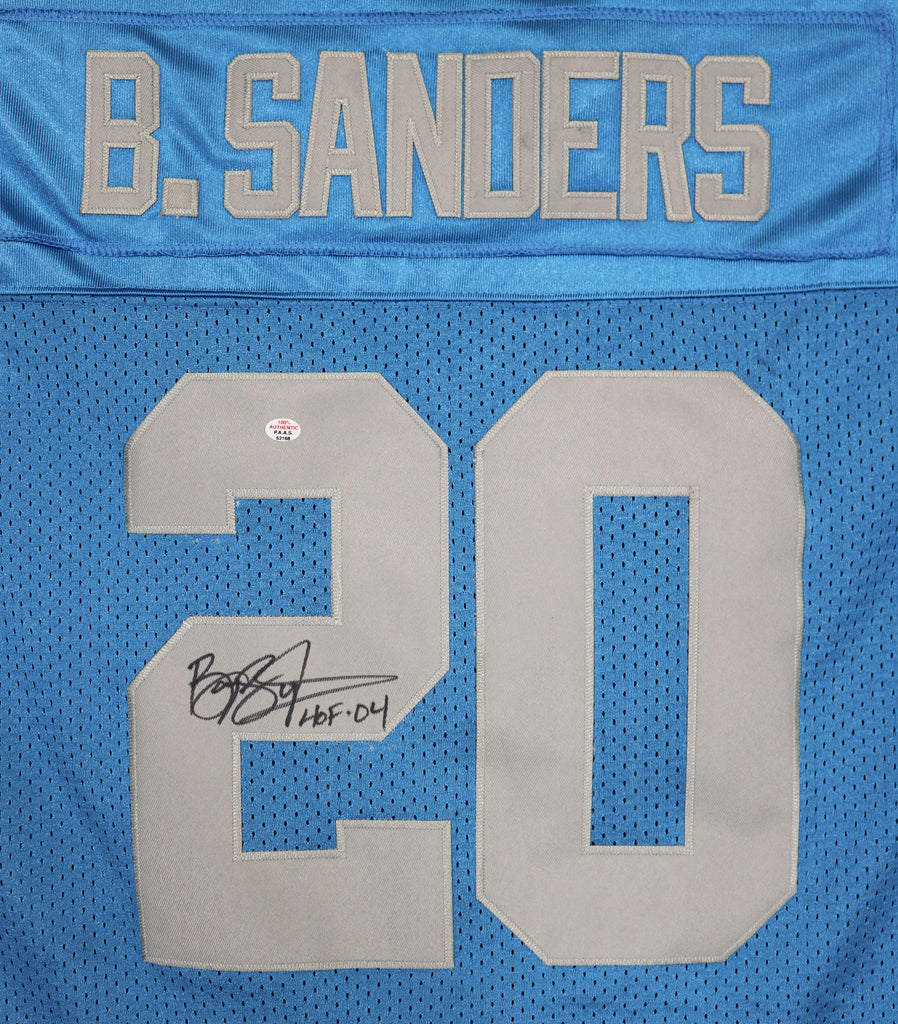 BARRY SANDERS AUTOGRAPHED DETROIT LIONS B JERSEY