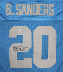 Barry Sanders Detroit Lions Signed Autographed Blue Throwback #20 Jersey PAAS COA