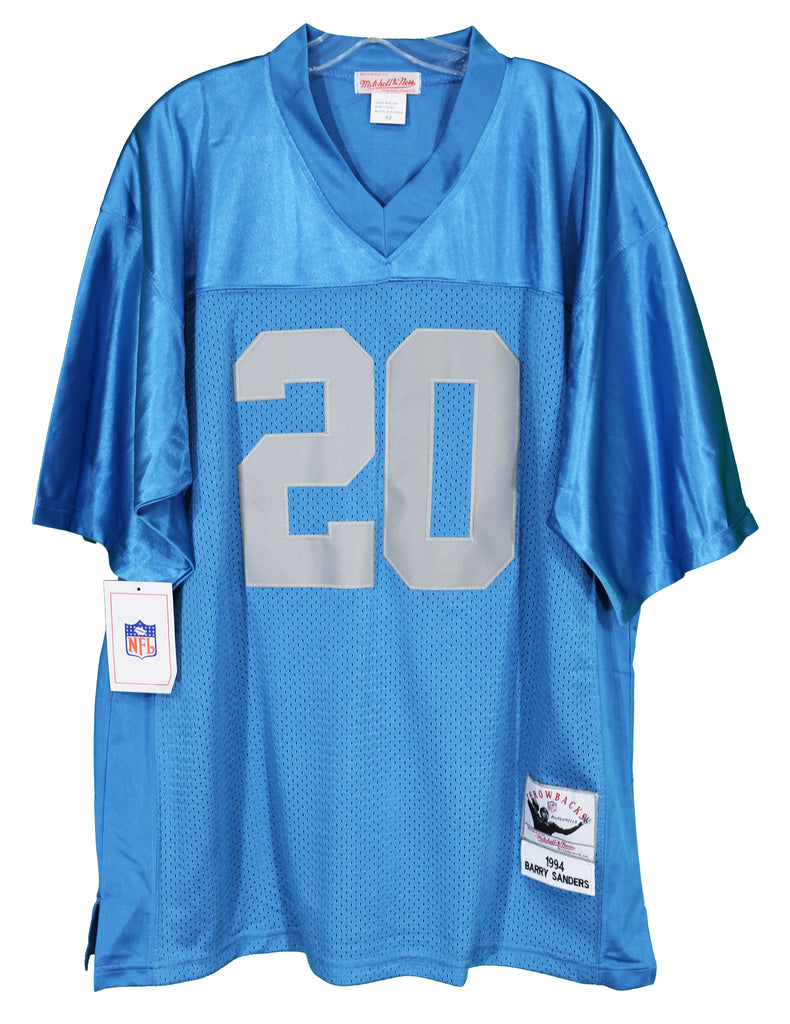 Barry Sanders Detroit Lions Signed Autographed Blue Throwback