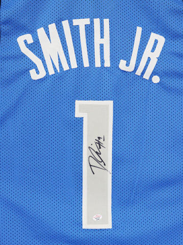 Dennis Smith Jr. Dallas Mavericks Signed Autographed Blue #1 Custom Jersey PAAS COA