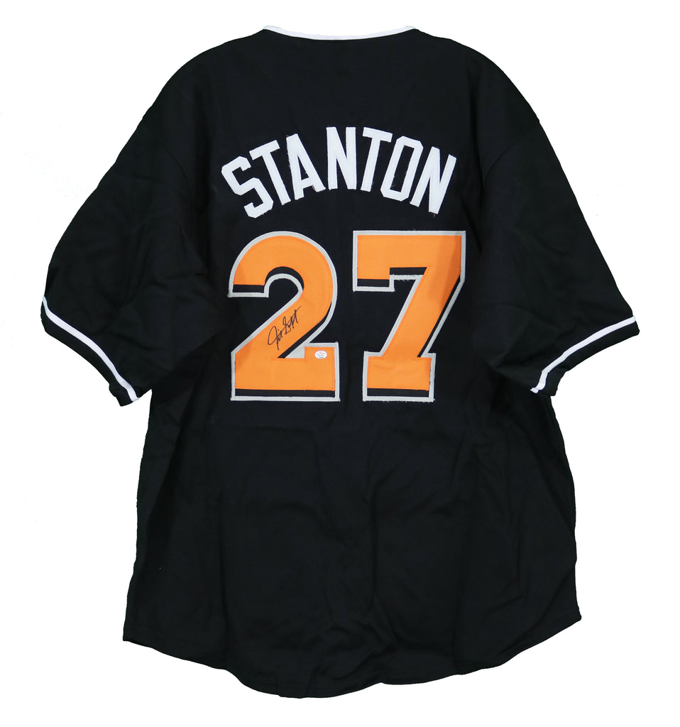 Giancarlo Stanton Miami Marlins Signed Autographed Black Custom Jersey –