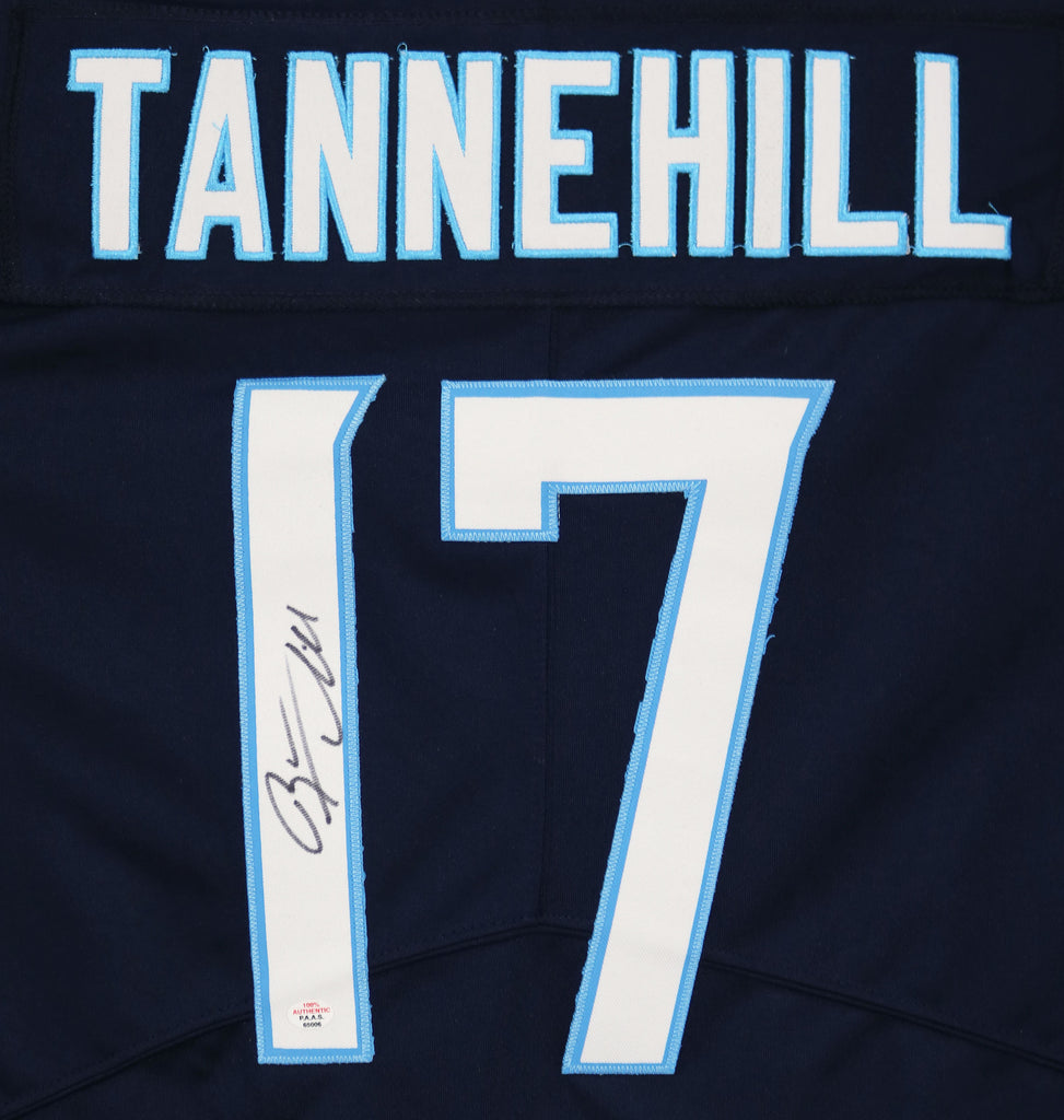 Ryan Tannehill Tennessee Titans Signed Autographed Navy Blue Jersey –
