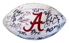 Alabama Crimson Tide 2015 National Champions Team Signed Autographed White Panel Logo Football PAAS COA Saban Henry Ridley