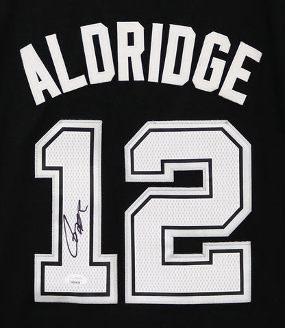 LaMarcus Aldridge San Antonio Spurs Signed Autographed Black #12 Jersey JSA COA Size XL
