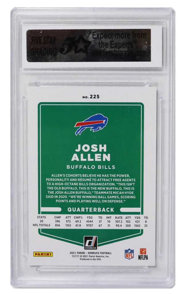 2021 Donruss Josh Allen No Helmet Photo Variation #225