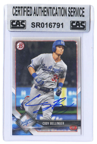 Cody Bellinger Los Angeles Dodgers Signed Autographed 2018 Bowman #47 Baseball Card CAS Certified
