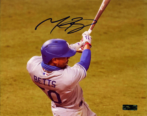 Mookie Betts Los Angeles Dodgers Signed Autographed 8" x 10" Hitting Photo Heritage Authentication COA