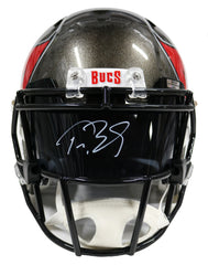 Tom Brady Tampa Bay Buccaneers Signed Autographed Football Visor with Riddell Full Size Speed Replica Football Helmet Heritage Authentication COA
