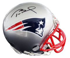 Tom Brady New England Patriots Signed Autographed Football Mini Helmet Mounted Memories COA