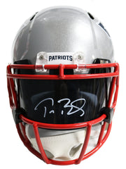 Tom Brady New England Patriots Signed Autographed Football Visor with Riddell Full Size Speed Replica Football Helmet Heritage Authentication COA