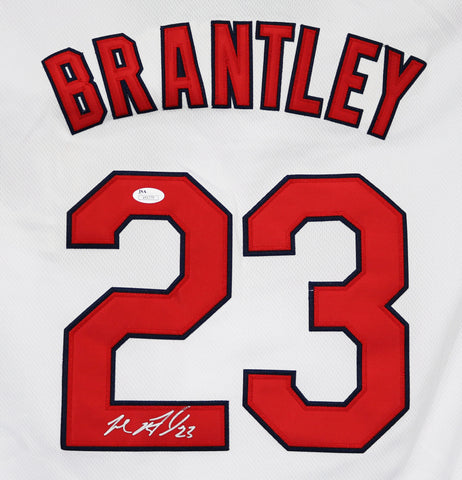 Michael Brantley Cleveland Indians Signed Autographed White #23 Jersey JSA COA