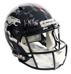 Denver Broncos 2015 Team Super Bowl Champions Signed Autographed Riddell Speed Full Size Replica Helmet PAAS Letter COA Manning Miller