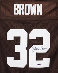 Jim Brown Cleveland Browns Signed Autographed Brown #32 Jersey Heritage Authentication COA