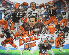 Cleveland Browns Kardiac Kids Signed Autographed 16" x 20" Photo Witnessed Global COA Sipe Newsome