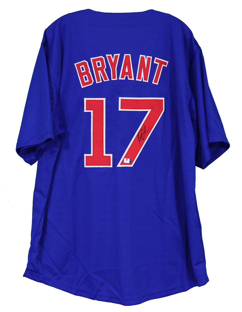 Kris Bryant Chicago Cubs Signed Autographed Blue #17 Custom Jersey COA –