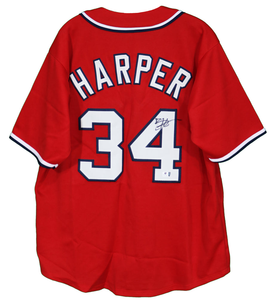 Bryce Harper Washington Nationals Signed Autographed Majestic Jersey RWB  #34