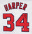 Bryce Harper Washington Nationals Signed Autographed Alternate White #34 Custom Jersey PAAS COA