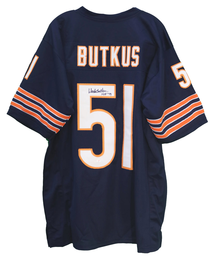 Dick Butkus Chicago Bears Signed Autographed Blue #51 Custom